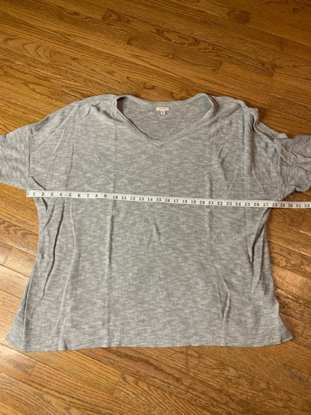 Sonoma Goods for Life Grey V-Neck Cotton Sweater 3X Plus - Picture 6 of 7